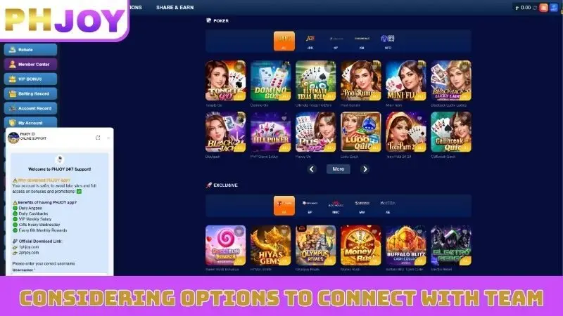 Considering options to connect with team