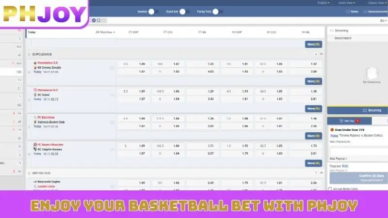 Enjoy your basketball bet with PHJOY
