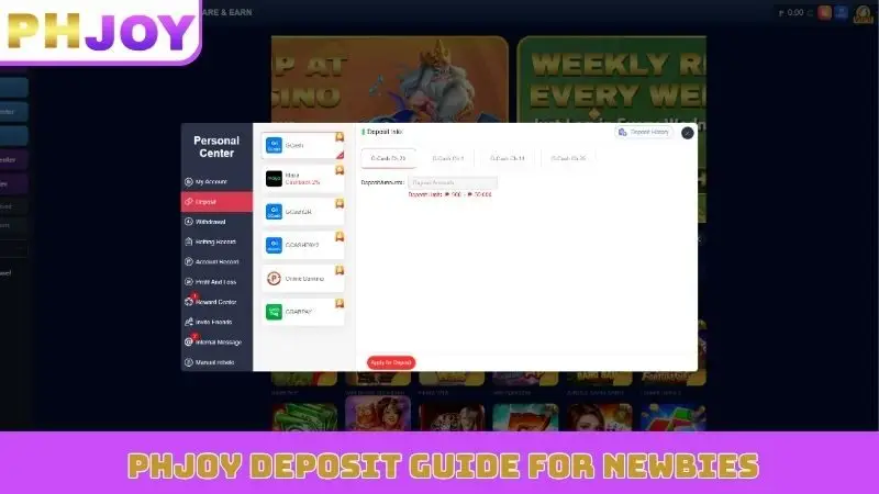 PHJOY Deposit Guide for newbies
