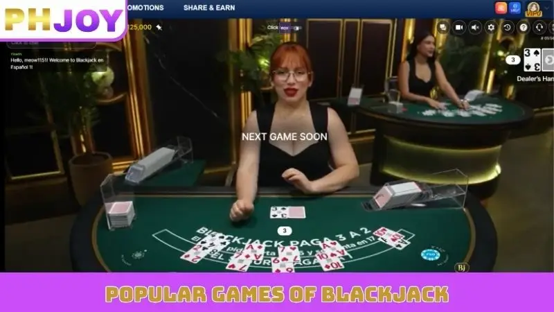 Popular games of blackjack