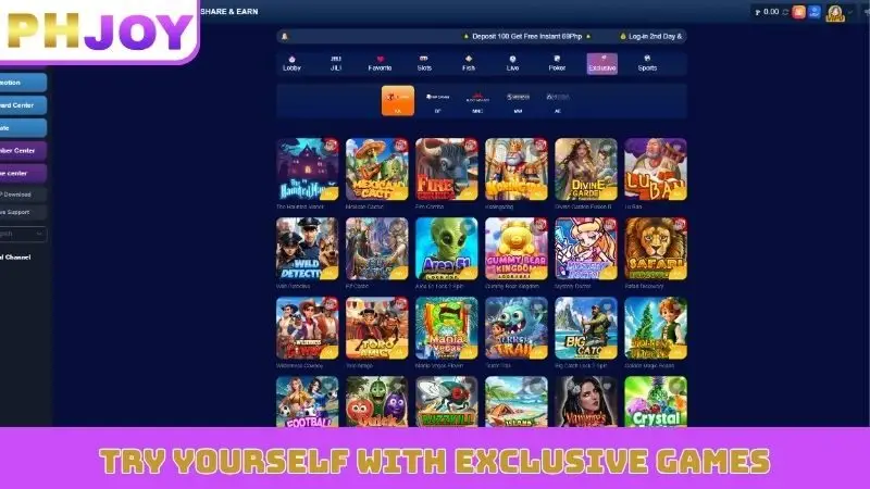 Try yourself with exclusive games