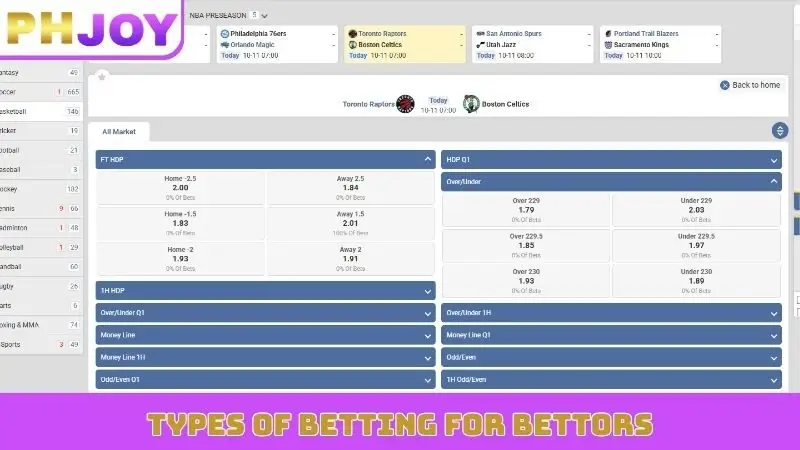 Types of betting for bettors