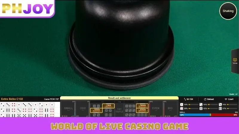 World of live casino game